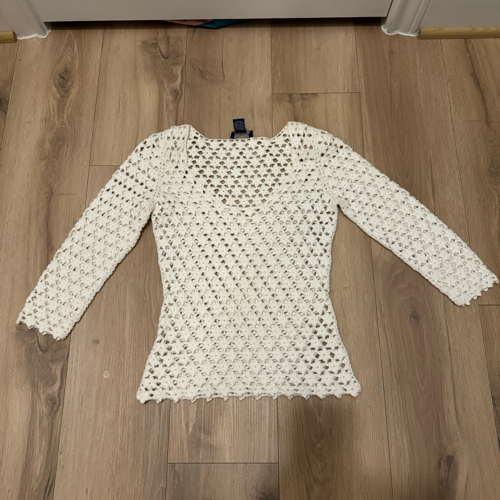 Vintage 90s hand knit top Ann Taylor XS